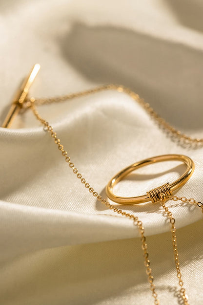 Double - Layered Stainless Steel Necklace - adritiX