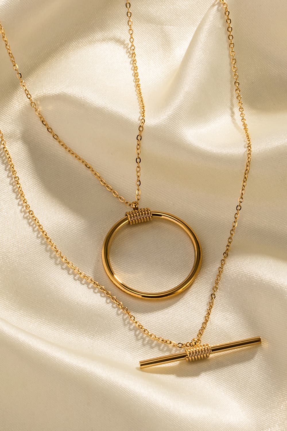 Double - Layered Stainless Steel Necklace - adritiX