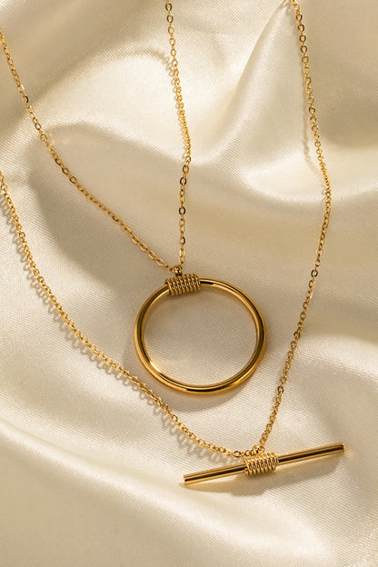Double - Layered Stainless Steel Necklace - adritiX