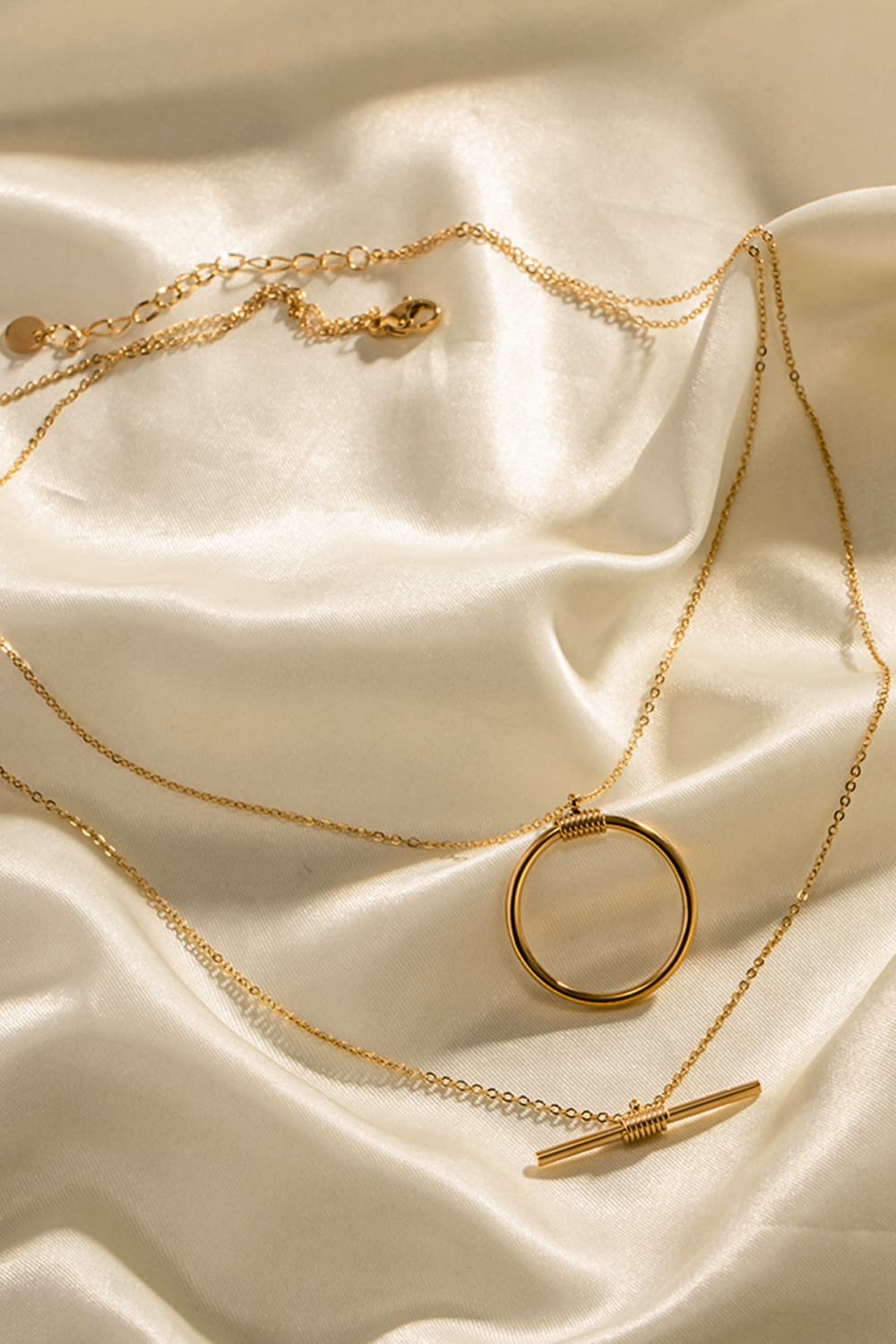 Double - Layered Stainless Steel Necklace - adritiX
