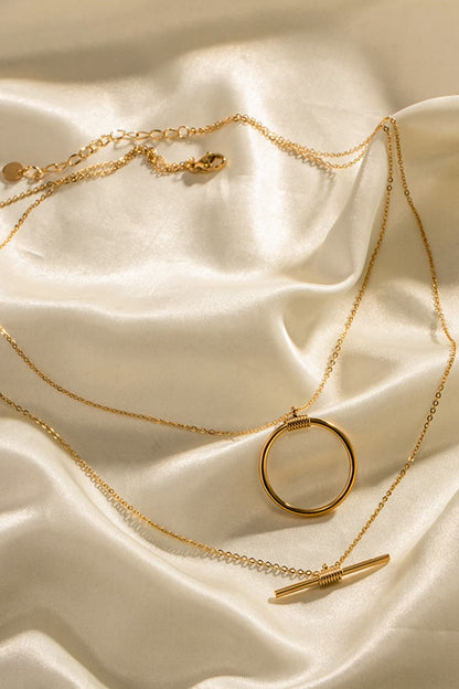Double - Layered Stainless Steel Necklace - adritiX