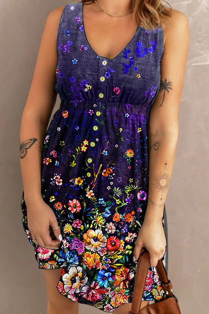 Double Take Scoop Neck Buttoned Sleeveless Magic Dress with Pockets - adritiX