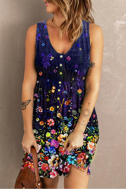 Double Take Scoop Neck Buttoned Sleeveless Magic Dress with Pockets - adritiX