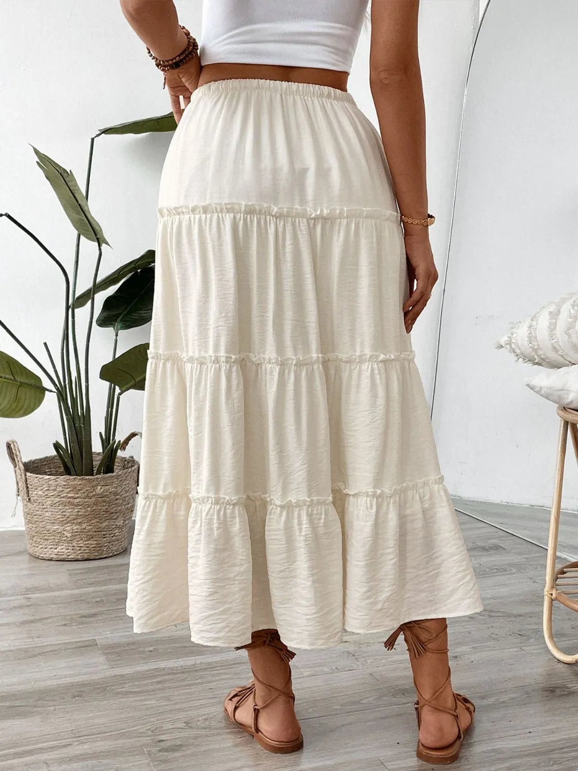 Drawstring Frill Tiered Skirt - adritiX