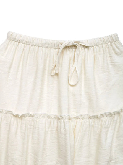 Drawstring Frill Tiered Skirt - adritiX