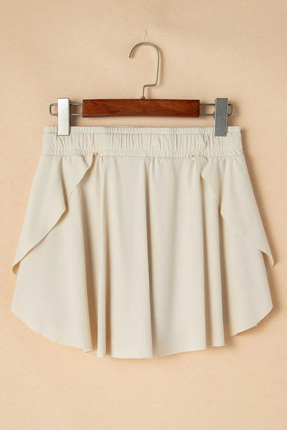 Drawstring High Waist Lined Active Skorts - adritiX