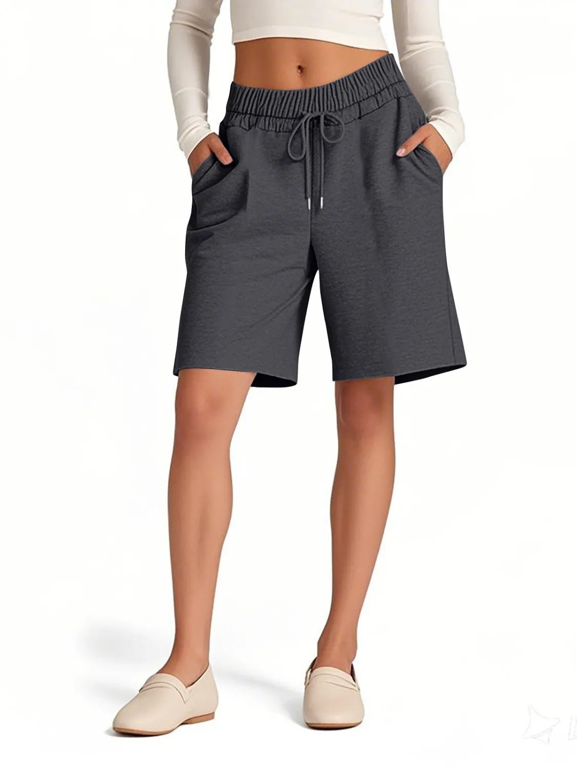 Drawstring Shorts with Pockets - adritiX