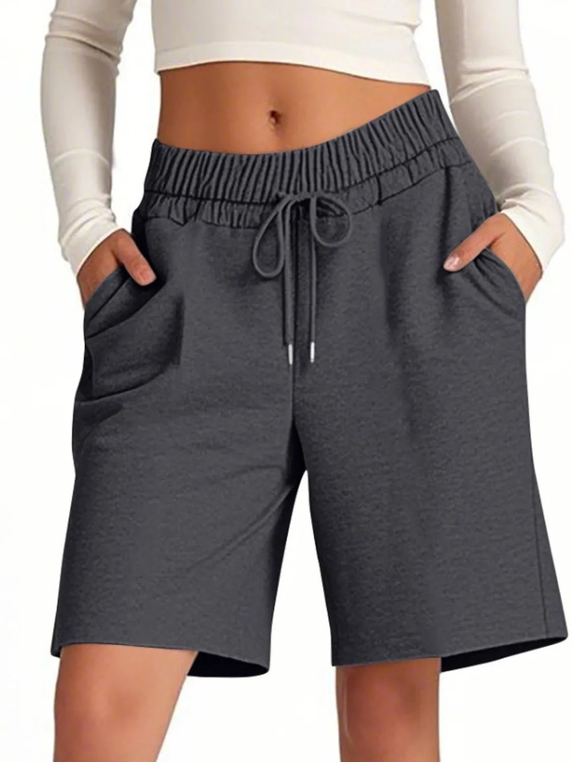 Drawstring Shorts with Pockets - adritiX