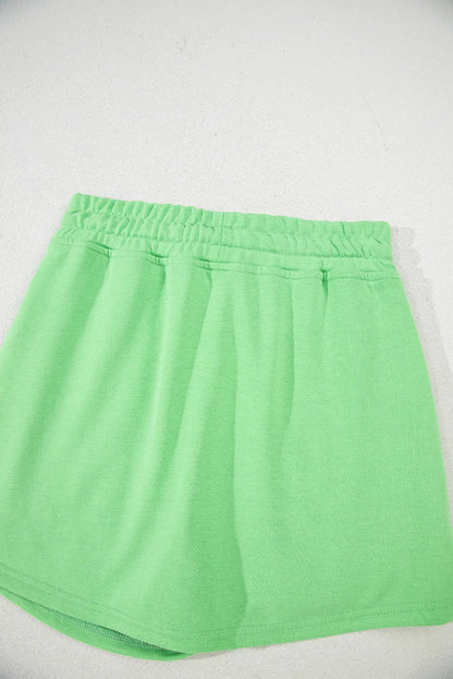 Drawstring Solid Mini Skort - adritiX