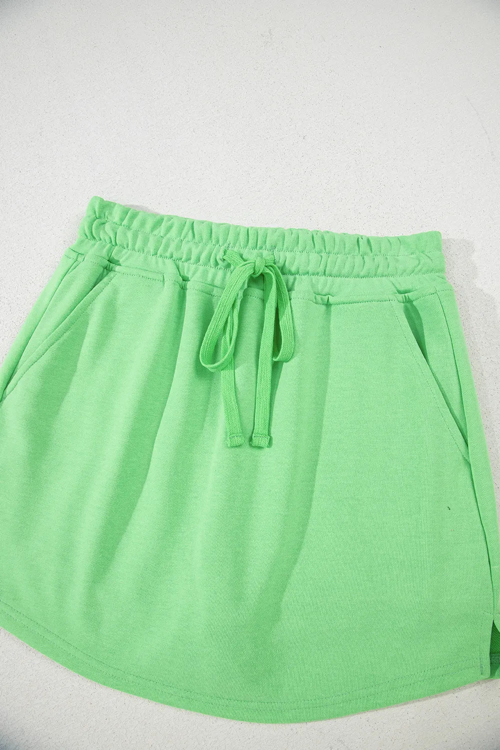 Drawstring Solid Mini Skort - adritiX