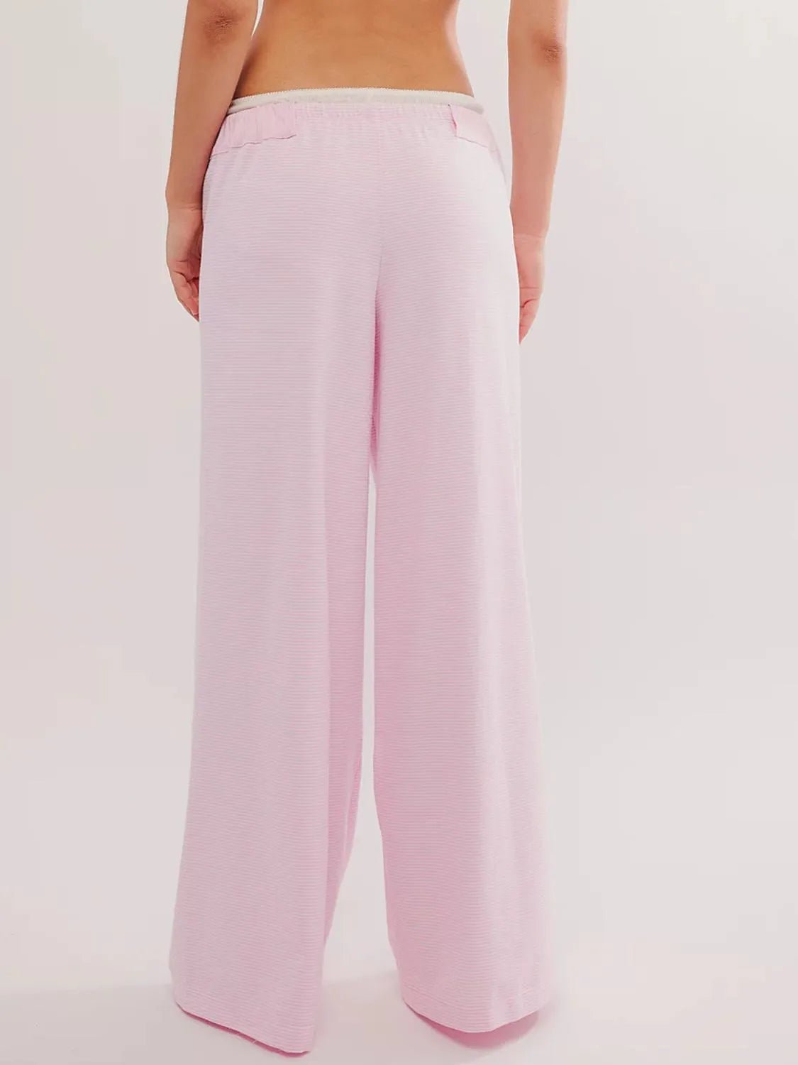 Drawstring Striped Wide Leg Pants - adritiX