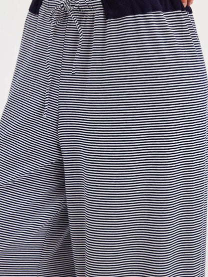 Drawstring Striped Wide Leg Pants - adritiX