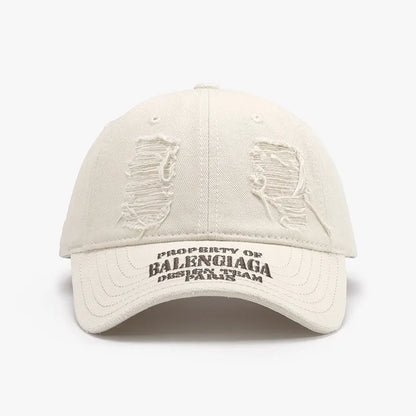 Distressed Letter Cotton Baseball Cap - adritiX