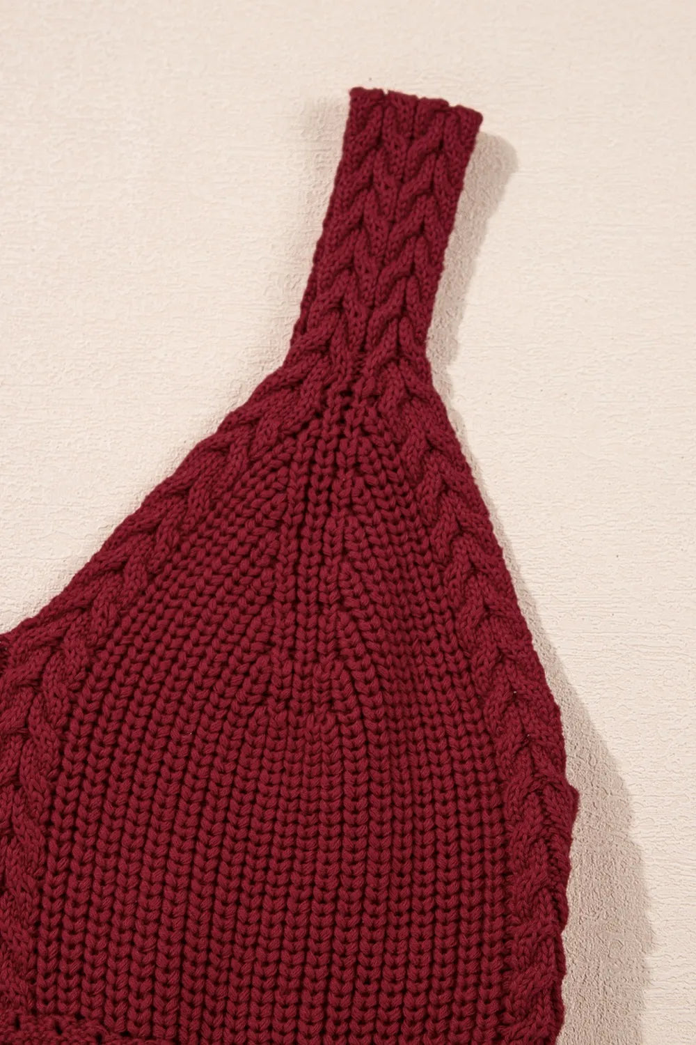 Cable Knit Pointelle Slim Fit V Neck Sweater Vest - adritiX