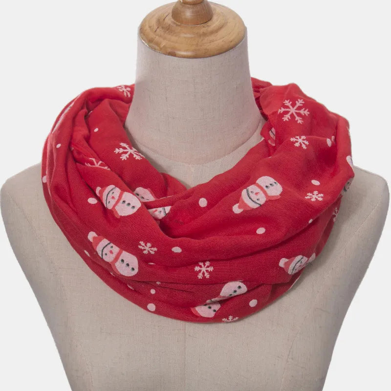 Fringe Snowman Polyester Scarf - adritiX