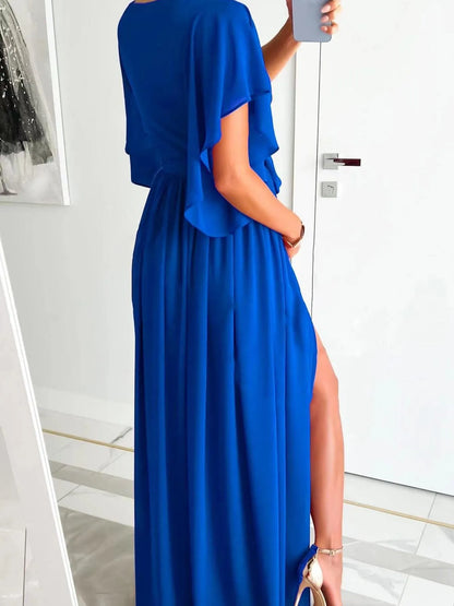 Flutter Sleeve Surplice Tie Waist Dress - adritiX