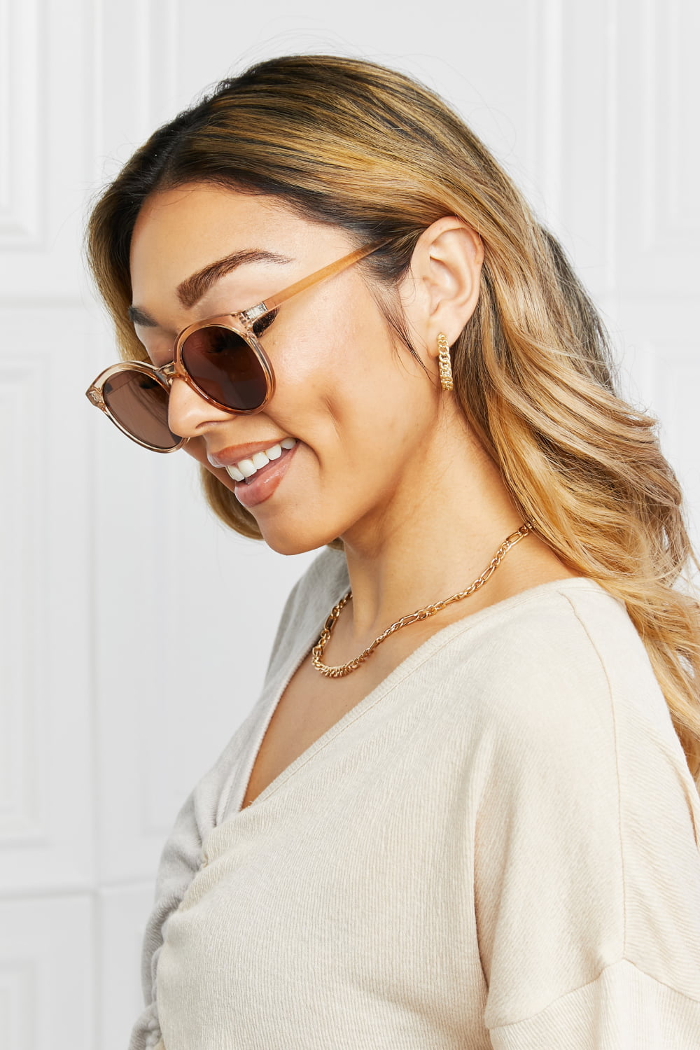 Round Full Rim Polycarbonate Frame Sunglasses - adritiX