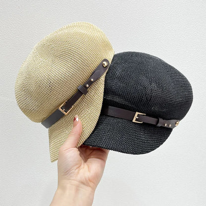Straw Woven Buckle Hat - adritiX