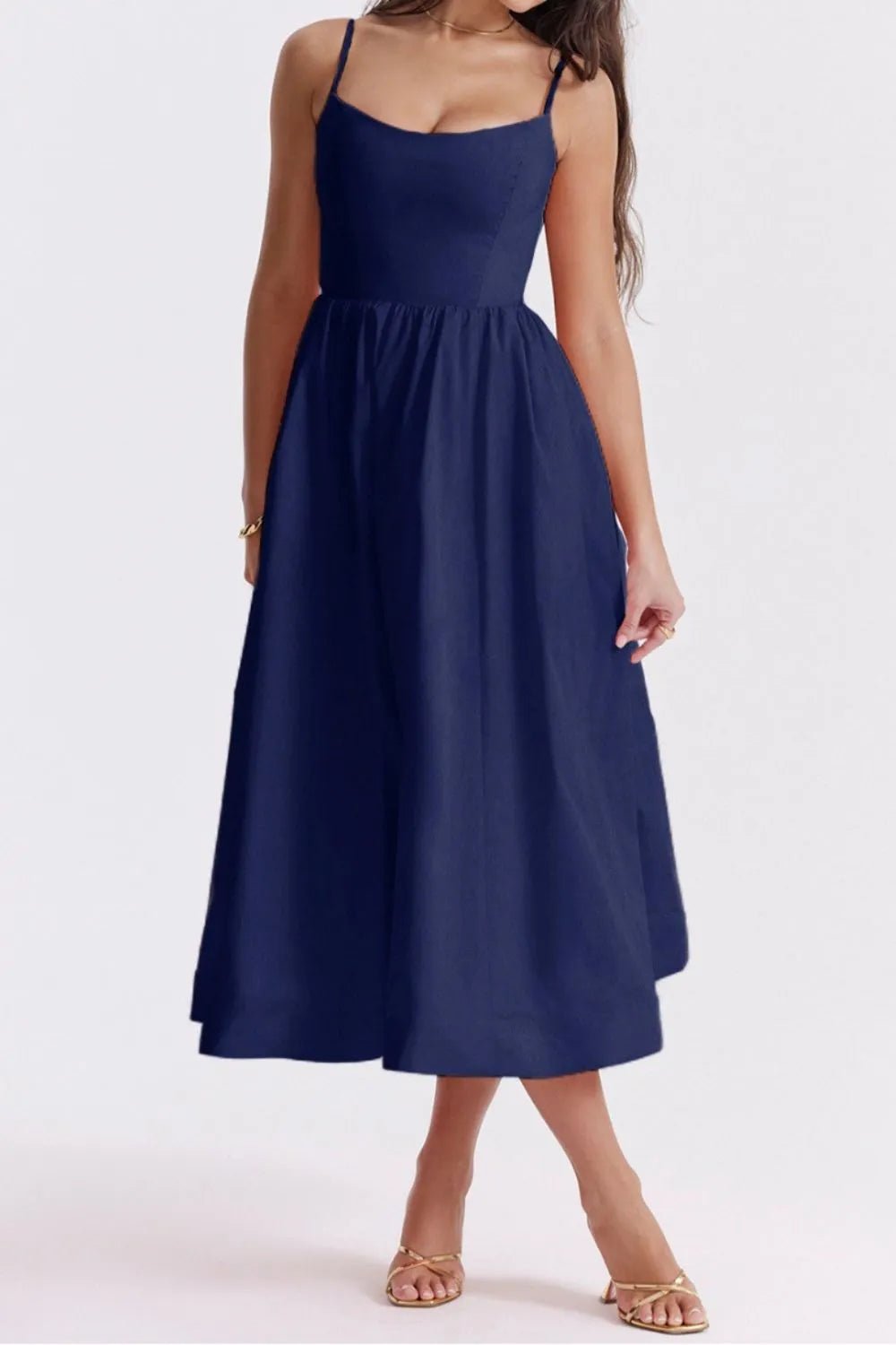 Floral Print Spaghetti Strap Midi Dress - adritiX