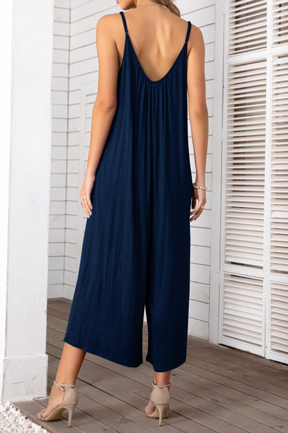 Elegant Spaghetti Strap Scoop Neck Jumpsuit - adritiX