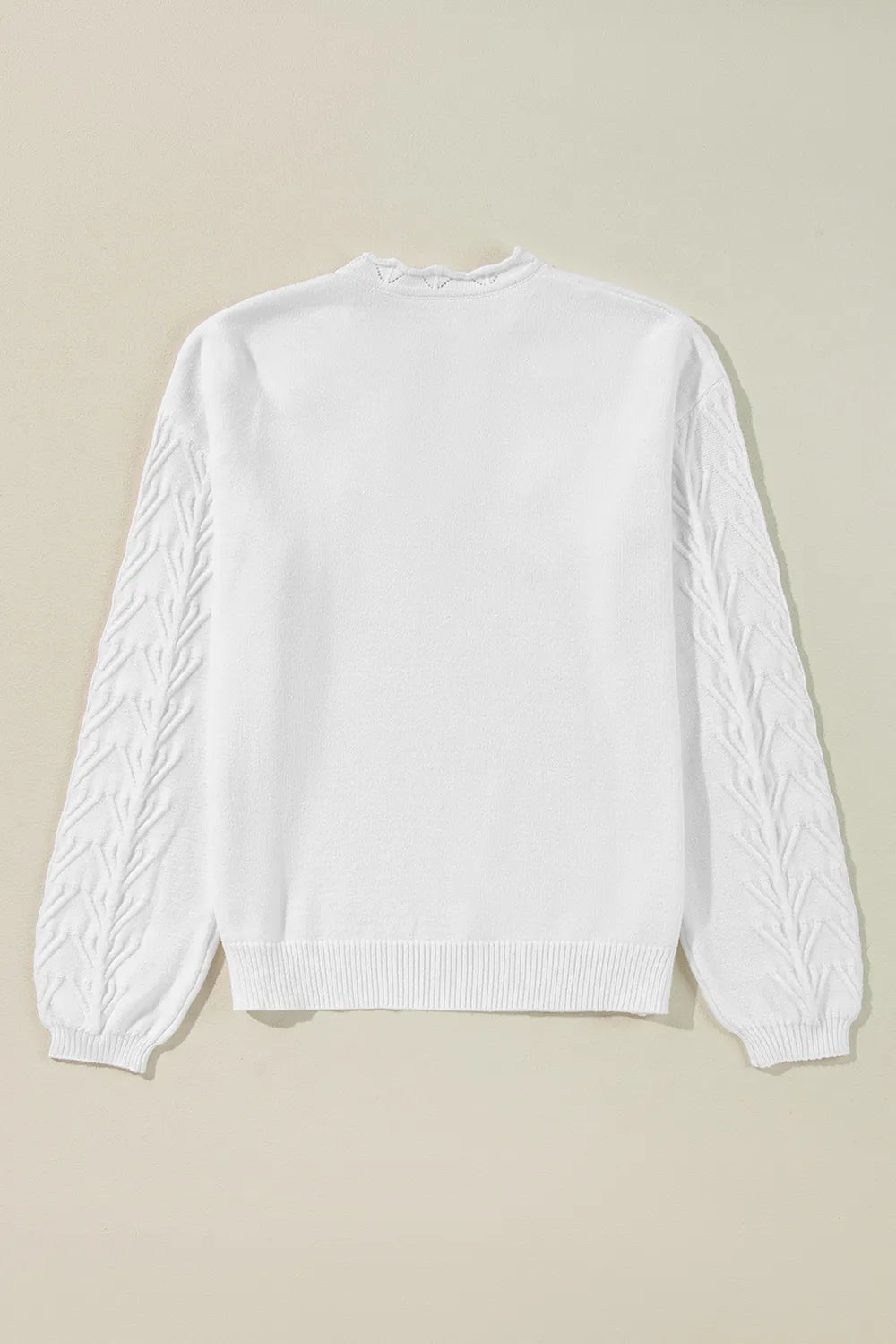 Daisy Notched Long Sleeve Sweater - adritiX