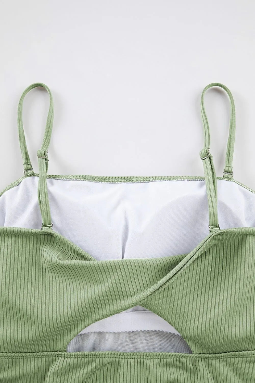 Ribbed Drawstring Sides Cutout One Piece Swimsuit - adritiX