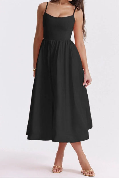 Floral Print Spaghetti Strap Midi Dress - adritiX