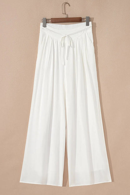 Effortless Elegance Wide Leg Pants - Adjustable Drawstring for Ultimate Comfort - adritiX