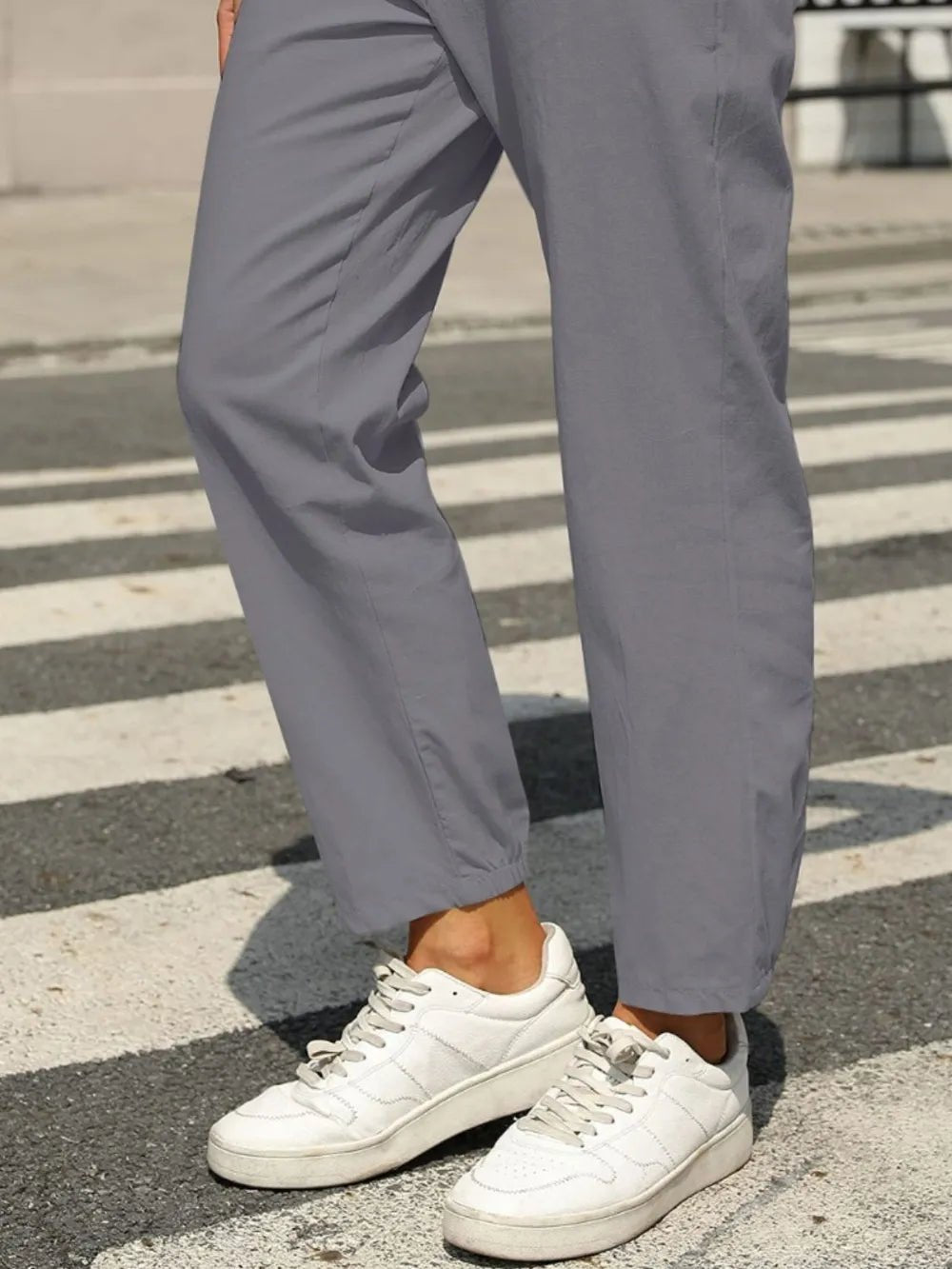 Elastic Waist Tapered Pants - adritiX