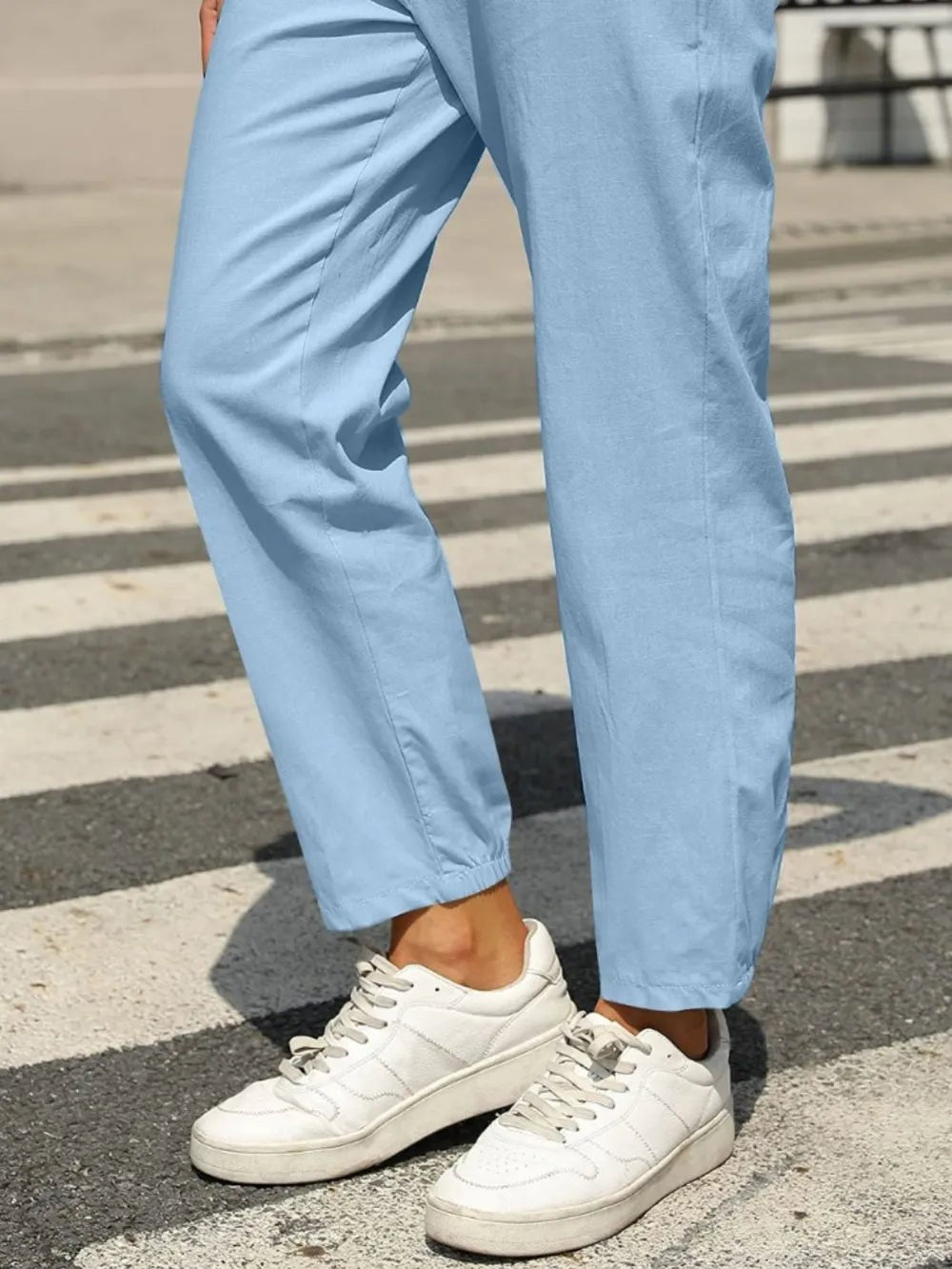 Elastic Waist Tapered Pants - adritiX