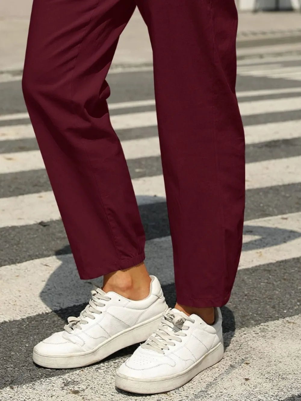 Elastic Waist Tapered Pants - adritiX