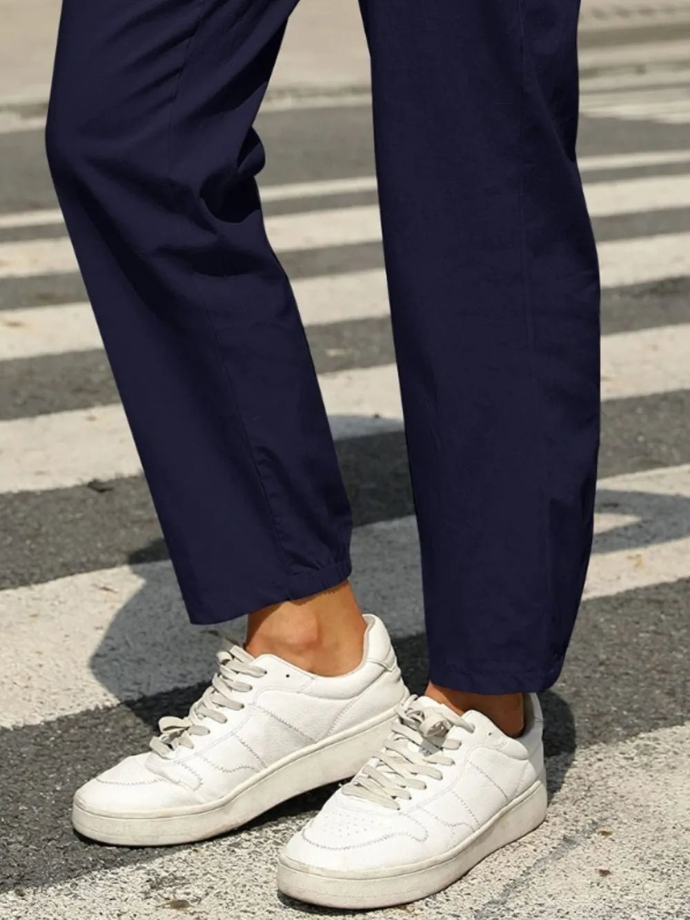 Elastic Waist Tapered Pants - adritiX