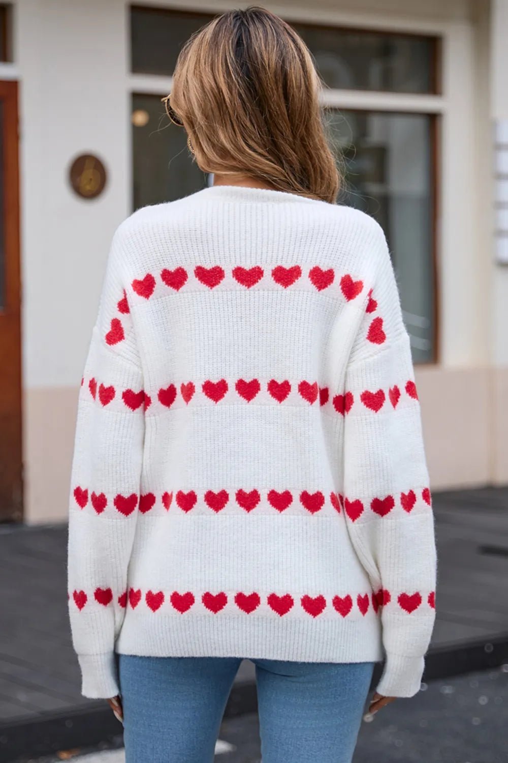 Elegant Angel Wings Heart Round Neck Long Sleeve Sweater - adritiX