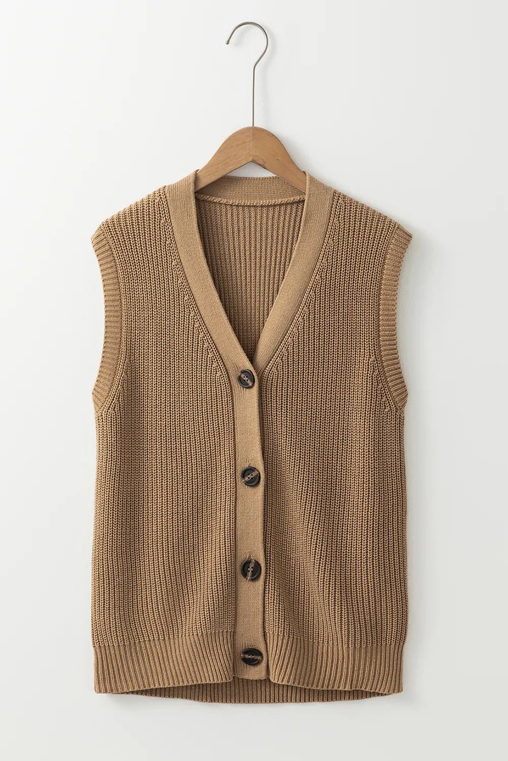 Elegant Button Up V - Neck Sweater Vest - adritiX