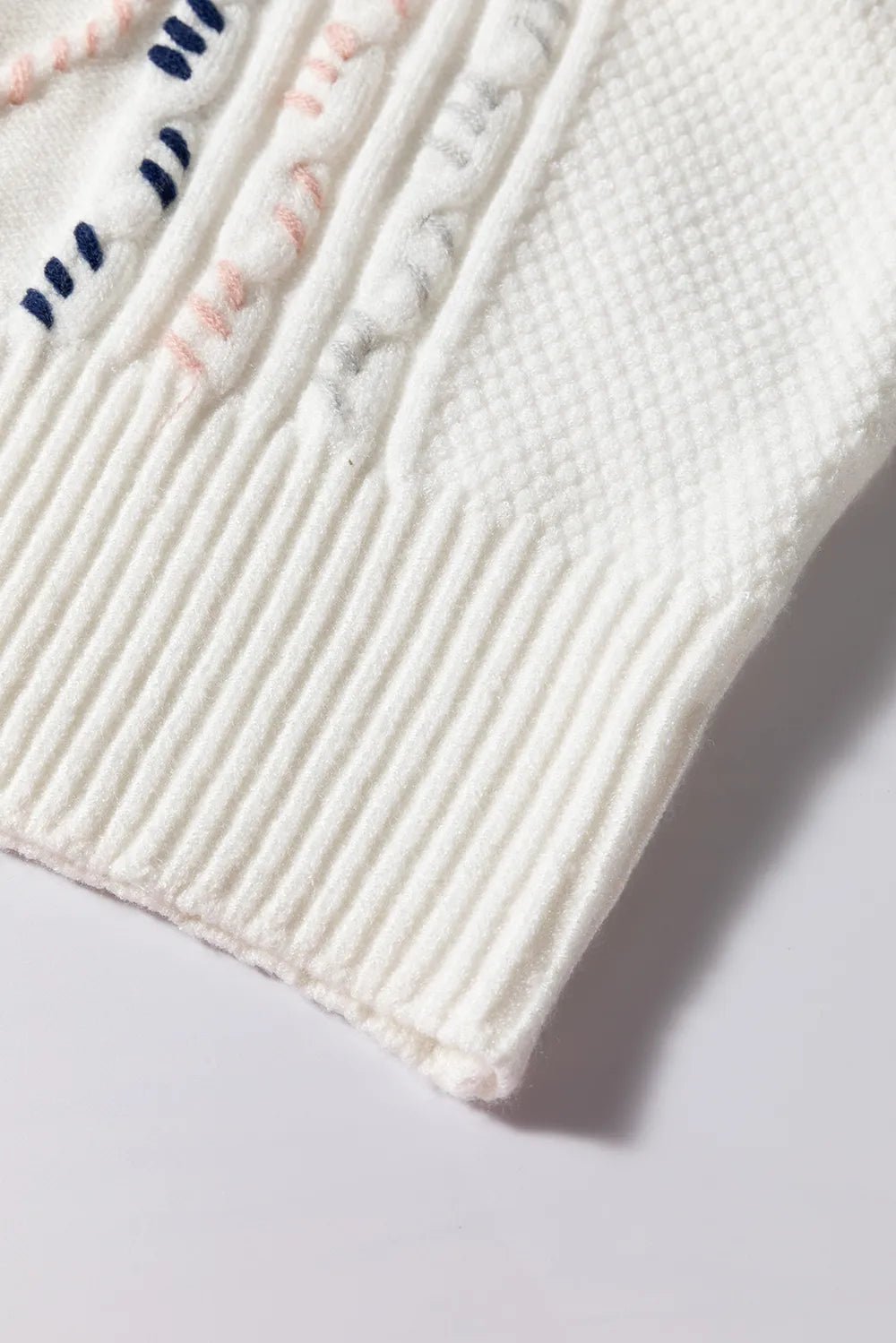 Elegant Cable Knit Round Neck Half Sleeve Sweater - adritiX