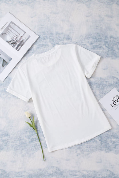 Elegant Leopard Floral Graphic Round Neck Tee - adritiX