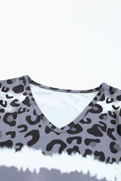 Elegant Leopard V - Neck Tee Shirt - adritiX