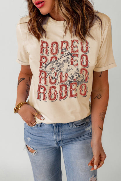 Elegant Letter Graphic Cuffed Tee Shirt - adritiX