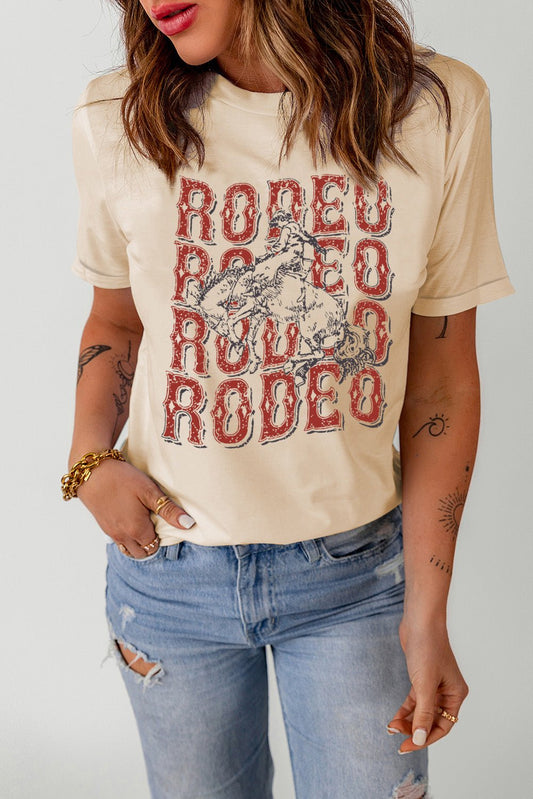 Elegant Letter Graphic Cuffed Tee Shirt - adritiX