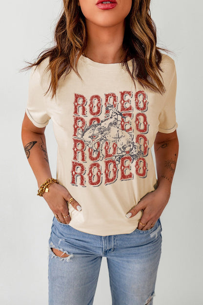 Elegant Letter Graphic Cuffed Tee Shirt - adritiX