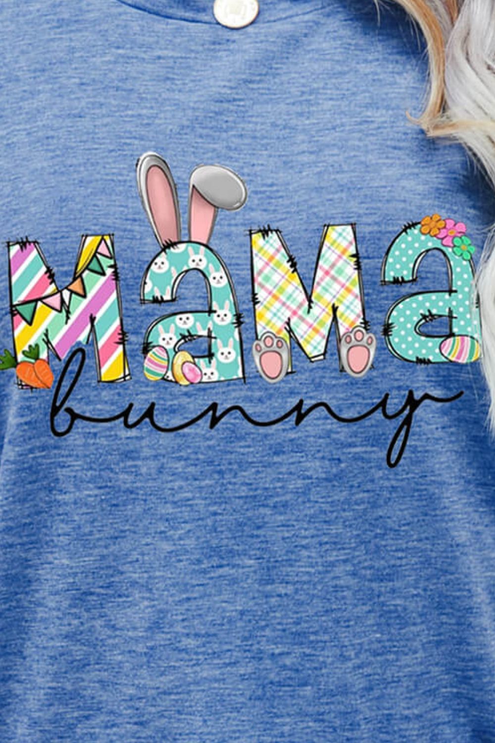 Elegant MAMA BUNNY Easter Graphic Tee - adritiX