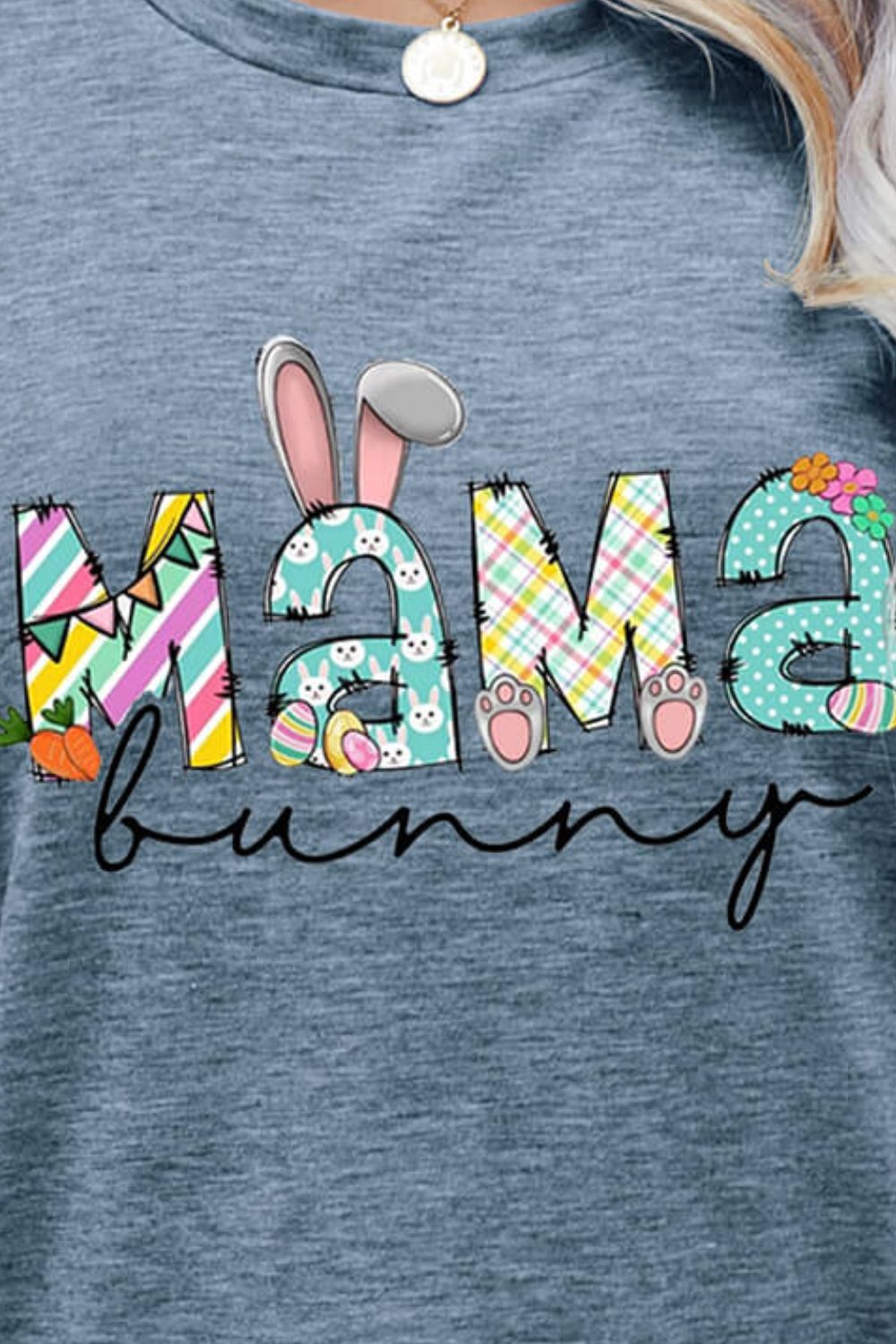 Elegant MAMA BUNNY Easter Graphic Tee - adritiX