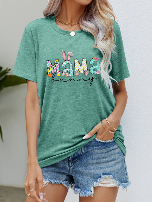 Elegant MAMA BUNNY Easter Graphic Tee - adritiX