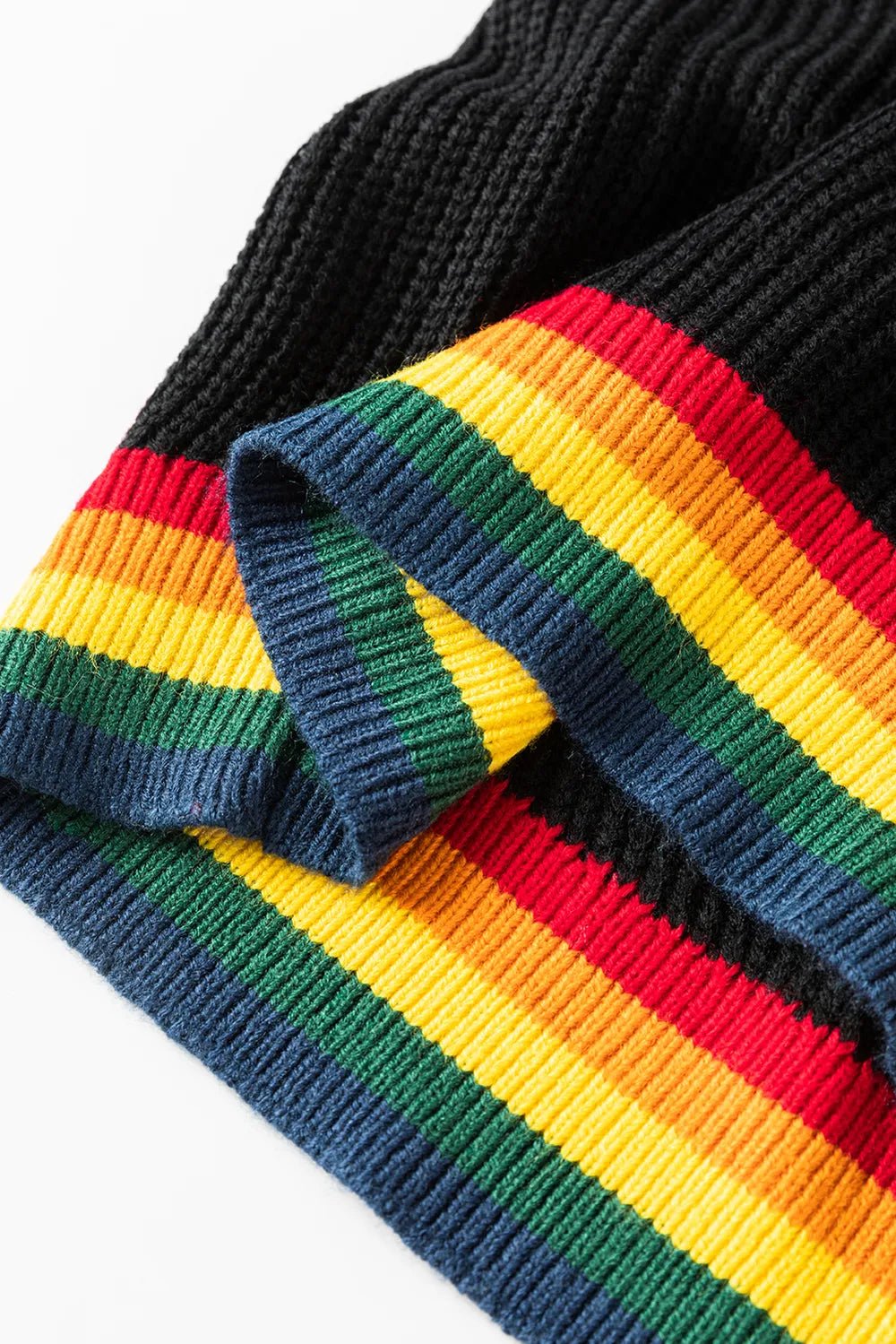 Elegant MERRY & BRIGHT Ribbed Round Neck Sweater - adritiX