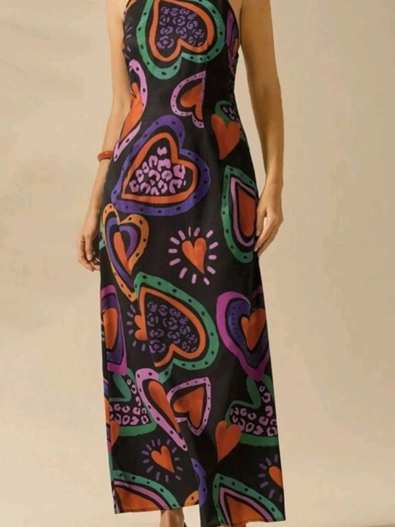 Elegant Printed Sleeveless Maxi Dress - adritiX