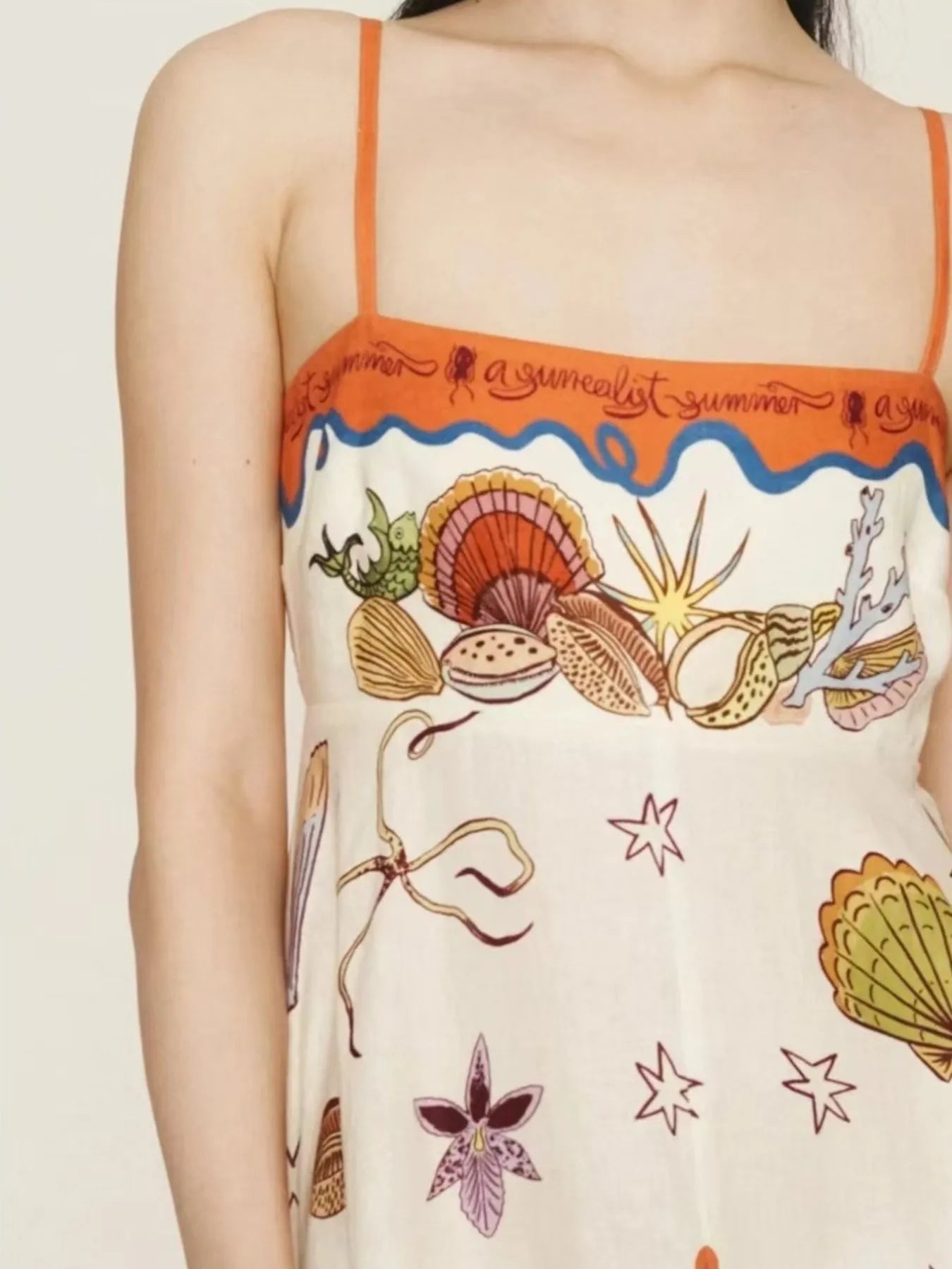 Elegant Printed Square Neck Cami Dress - adritiX