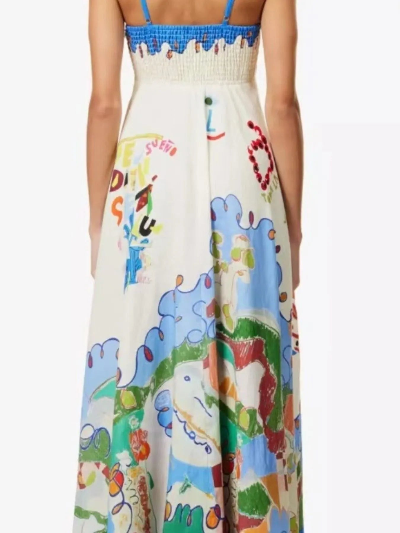 Elegant Printed Square Neck Cami Dress - adritiX