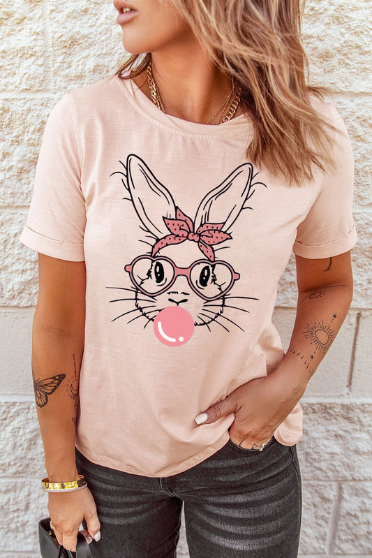 Elegant Rabbit Graphic Easter Tee Shirt - adritiX
