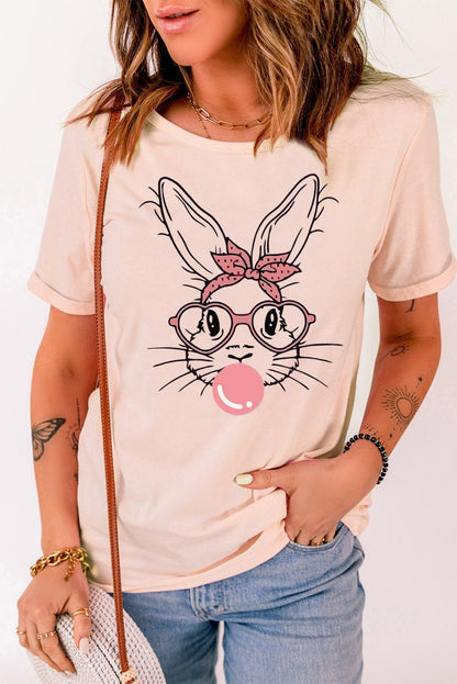 Elegant Rabbit Graphic Easter Tee Shirt - adritiX