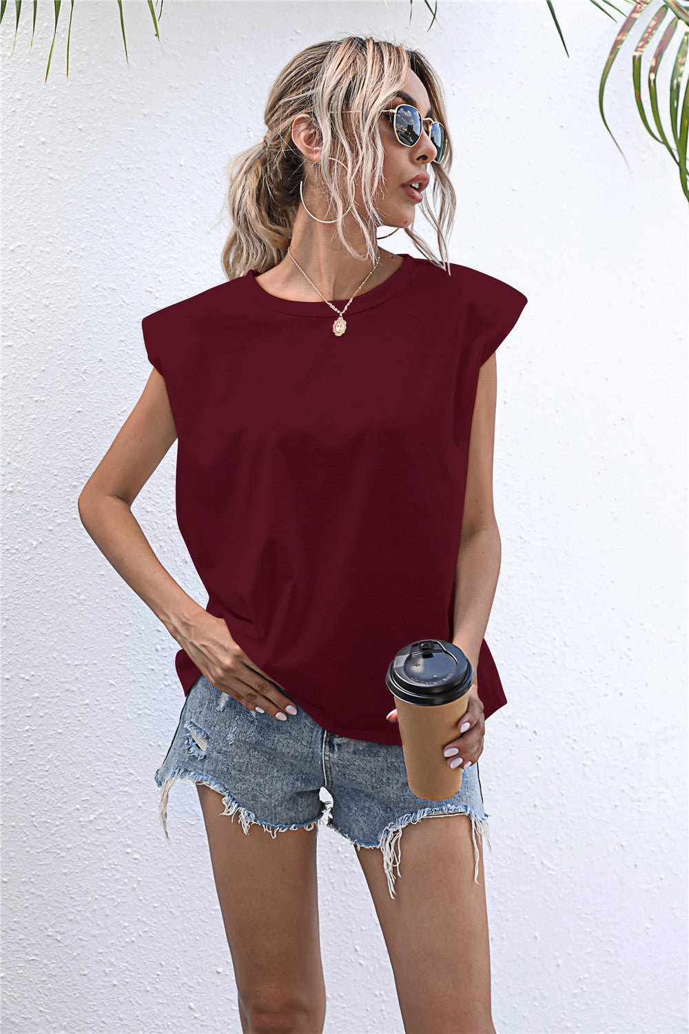 Elegant Round Neck Cap Sleeve Tee - adritiX